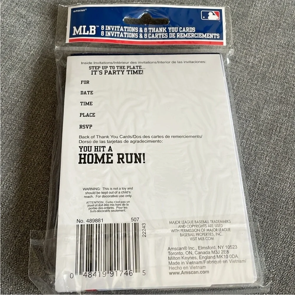 MLB Chicago Cubs Baseball Invitations and Thank You Cards - 2 Pack